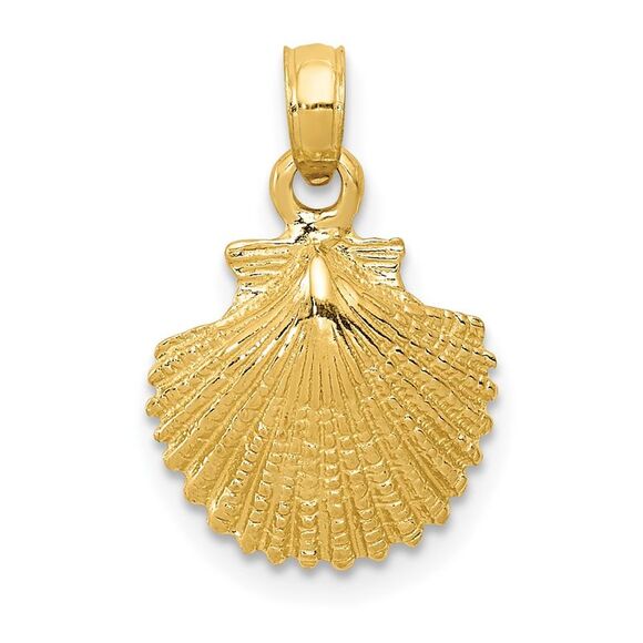 10k Yellow Gold Scallop Shell Pendant